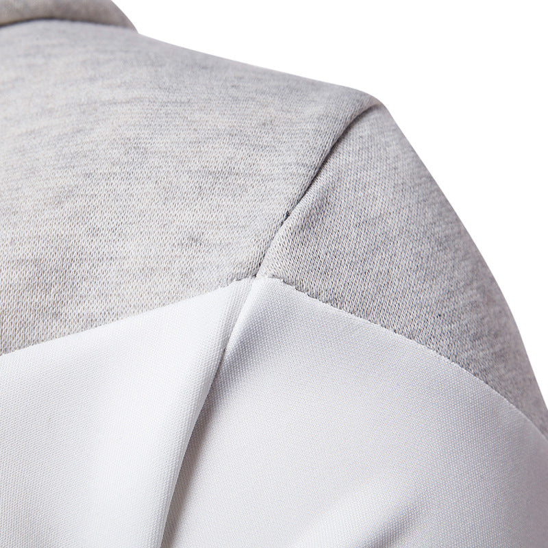 Men's Color Blocking Hooded Cardigan Long Sleeve Sweaters