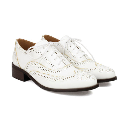 Women's Brogue Low Heel Oxford Shoes