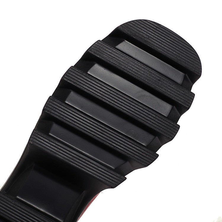 Women's Square Toe T Strap Block Heel Platform Pumps