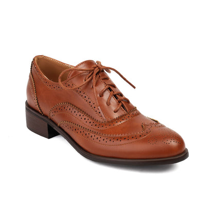 Women's Brogue Low Heel Oxford Shoes