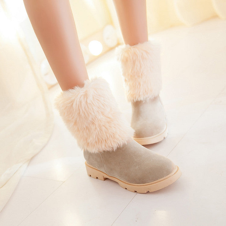 Furry Metal Chains Tassel Short Boots for Women