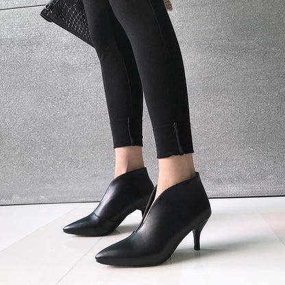 Pointed Toe Kitten Heel Ankle Boots for Women