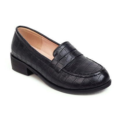 Women's Crocodile Pattern Slip-On Loafers