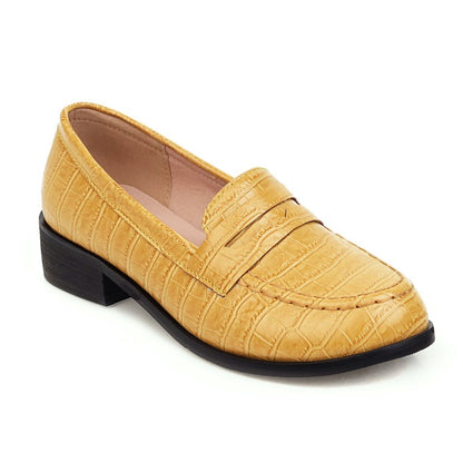 Women's Crocodile Pattern Slip-On Loafers