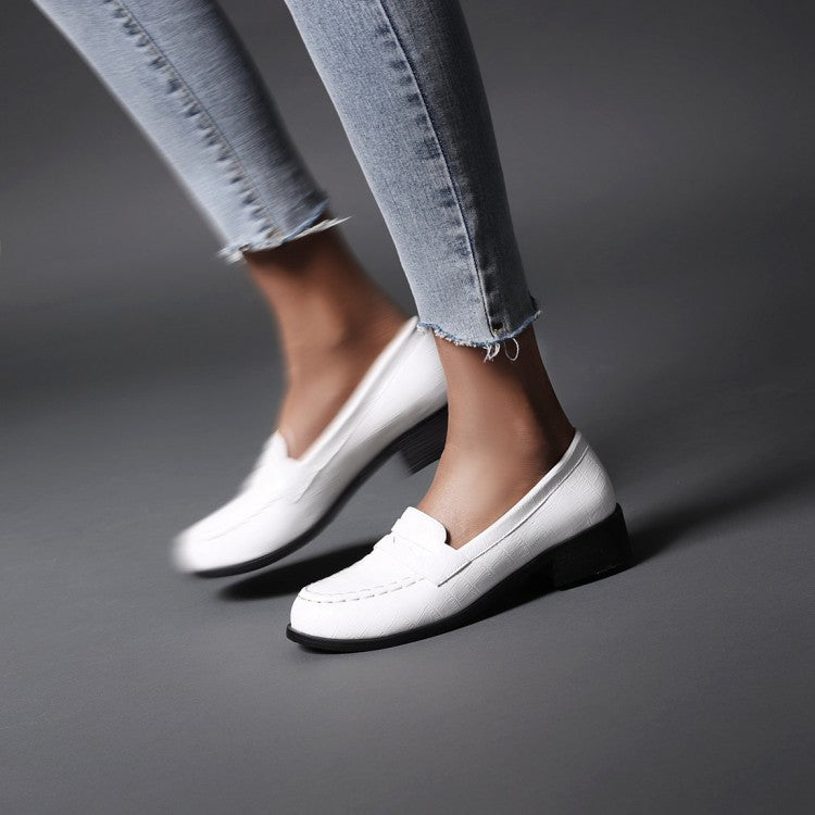 Women's Crocodile Pattern Slip-On Loafers