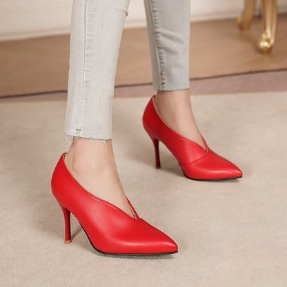 Pointed Toe Shallow Stiletto Heel Ankle Boots for Women