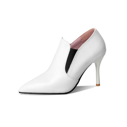 Pointed Toe Stretch Stiletto Heel Ankle Boots for Women