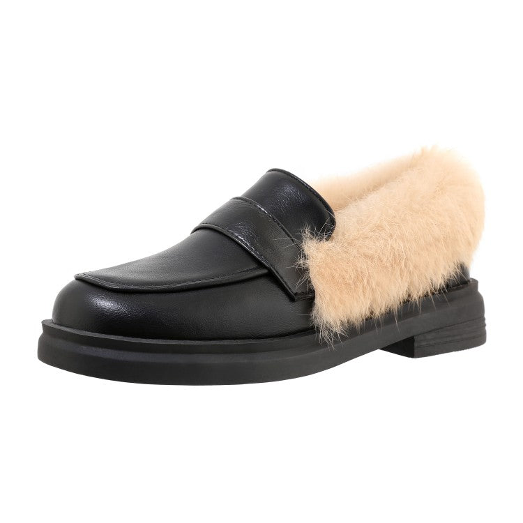 Ladies Square Toe Slip on Flats Platform Shoes