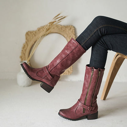 Ladies Heel Knee High Riding Boots