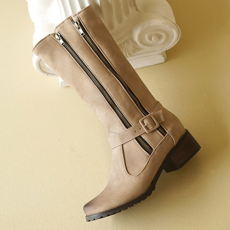 Ladies Heel Knee High Riding Boots