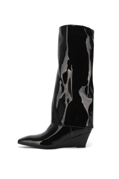 Ladies Wedges Heel Knee High Boots