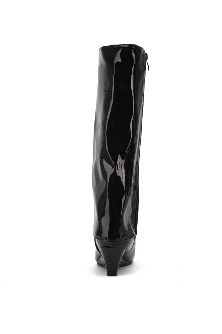 Ladies Wedges Heel Knee High Boots