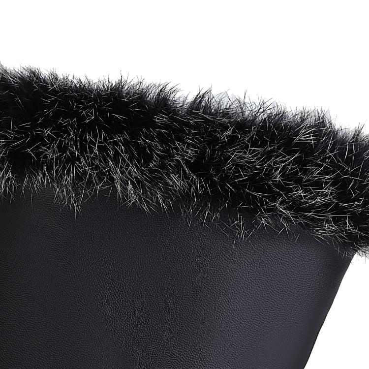 Fur Inside Heighten Wedge Heels Knee High Boots for Women