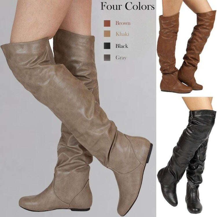 Inside Heighten Wedge Heel Over the Knee Boots for Women