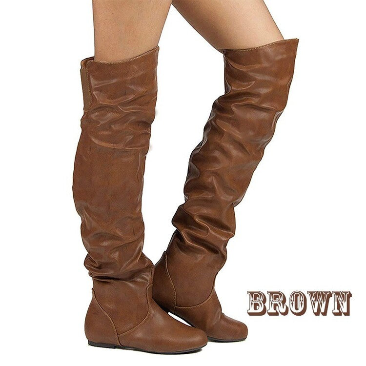 Inside Heighten Wedge Heel Over the Knee Boots for Women