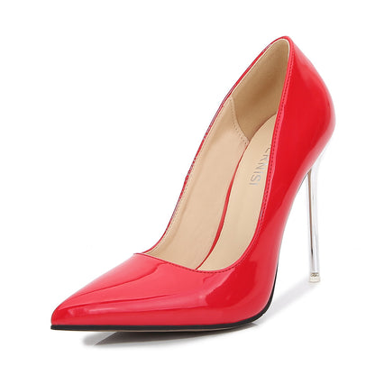 Ladies Pointed Toe Shallow Metal Stiletto Heel Pumps