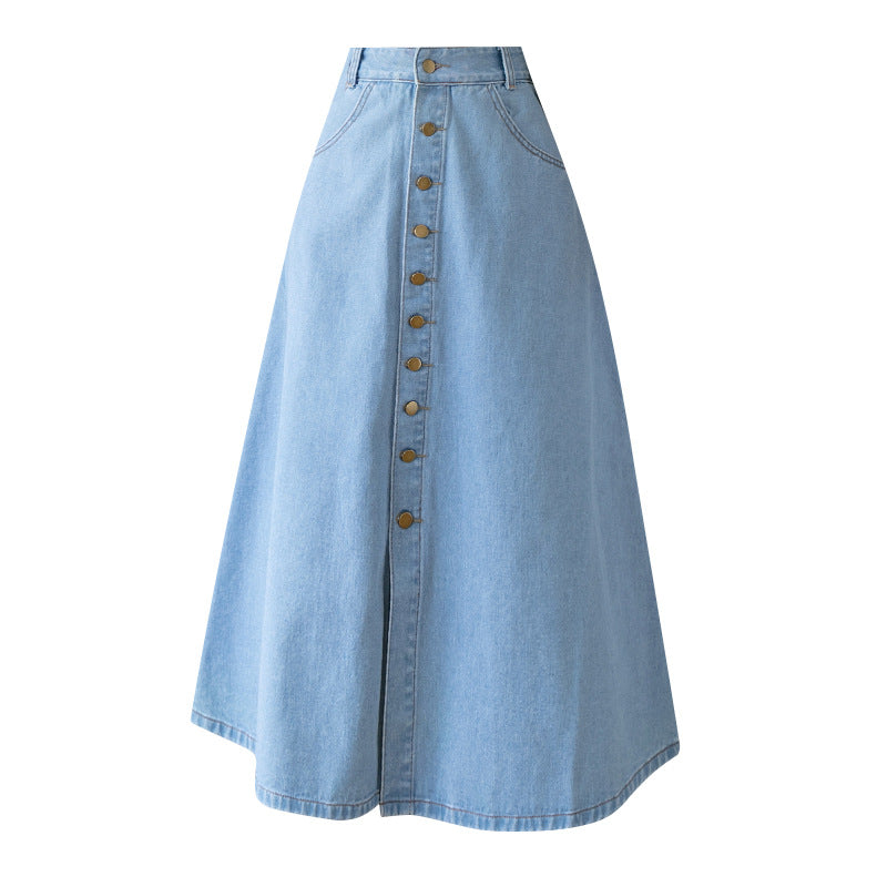 Denim Washable Blue High Waist Elegant Denim Women Skirts