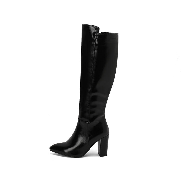 Women's Tassel Pointed Toe Block Heel Knee High Western Boots