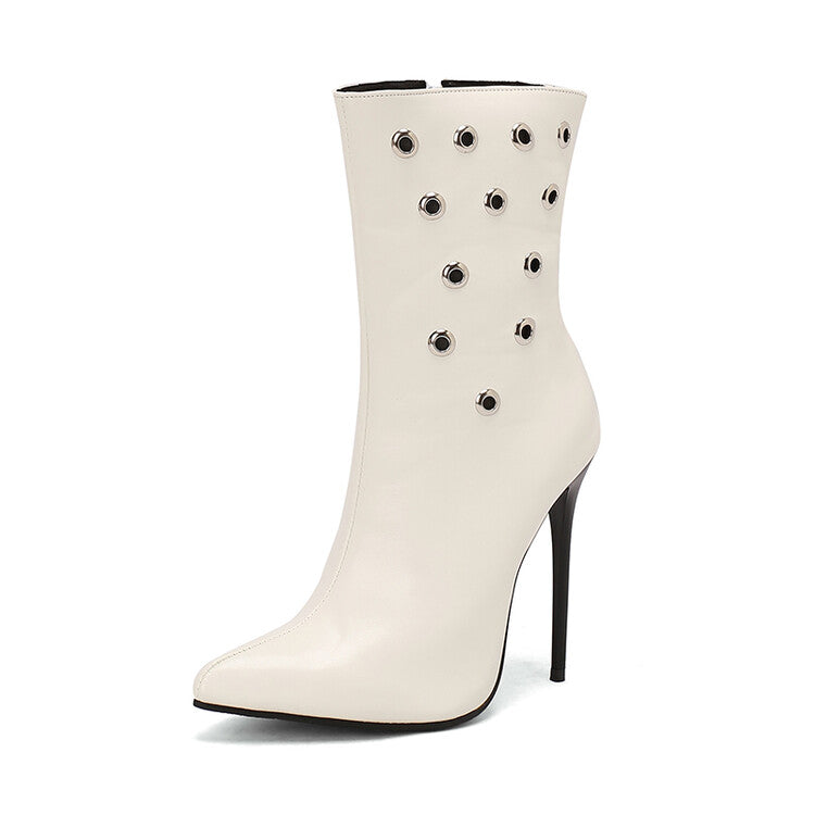 Women's Metal Dec Pointed Toe Thin Heel Ankle Boots