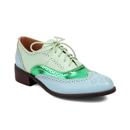 Women's Brogue Low Heel Oxford Shoes