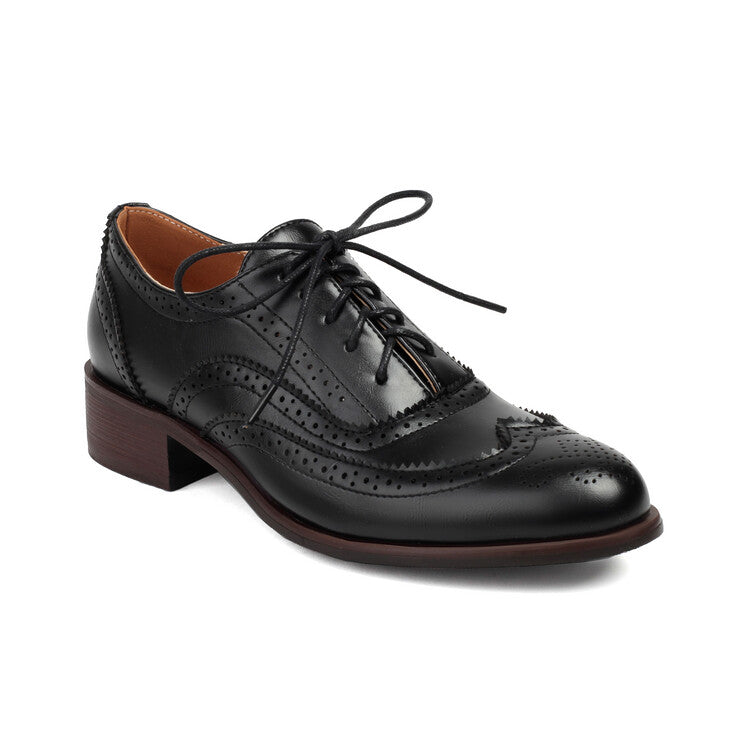 Women's Brogue Low Heel Oxford Shoes