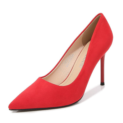 Ladies Pointed Toe Shallow Stiletto Heel Pumps