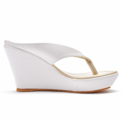 Women Plus Size Platform Wedge Heel Flip Flops