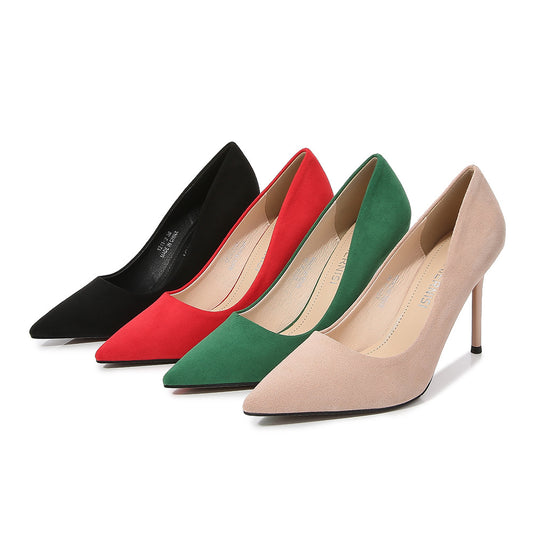 Ladies Pointed Toe Shallow Stiletto Heel Pumps