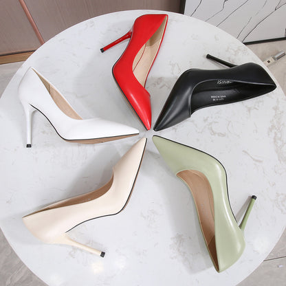 Ladies Pointed Toe Shallow Stiletto Heel Pumps