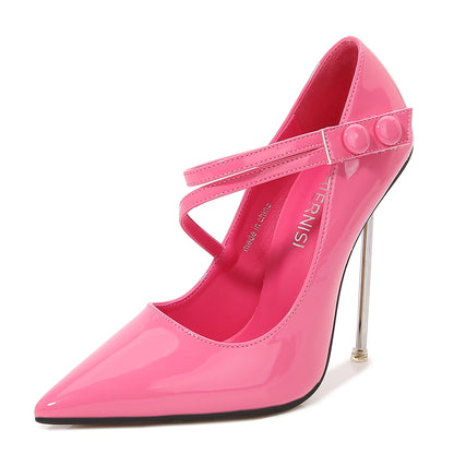 Ladies Pointed Toe Shallow Stiletto Heel Pumps