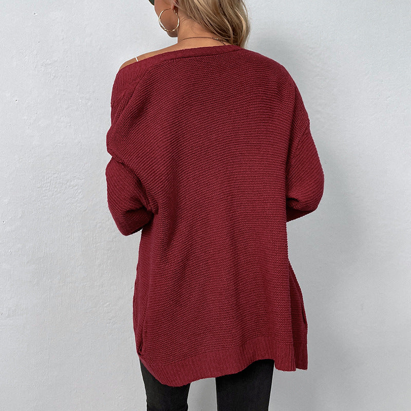 Cardigans Kniting Plain Twist for Women