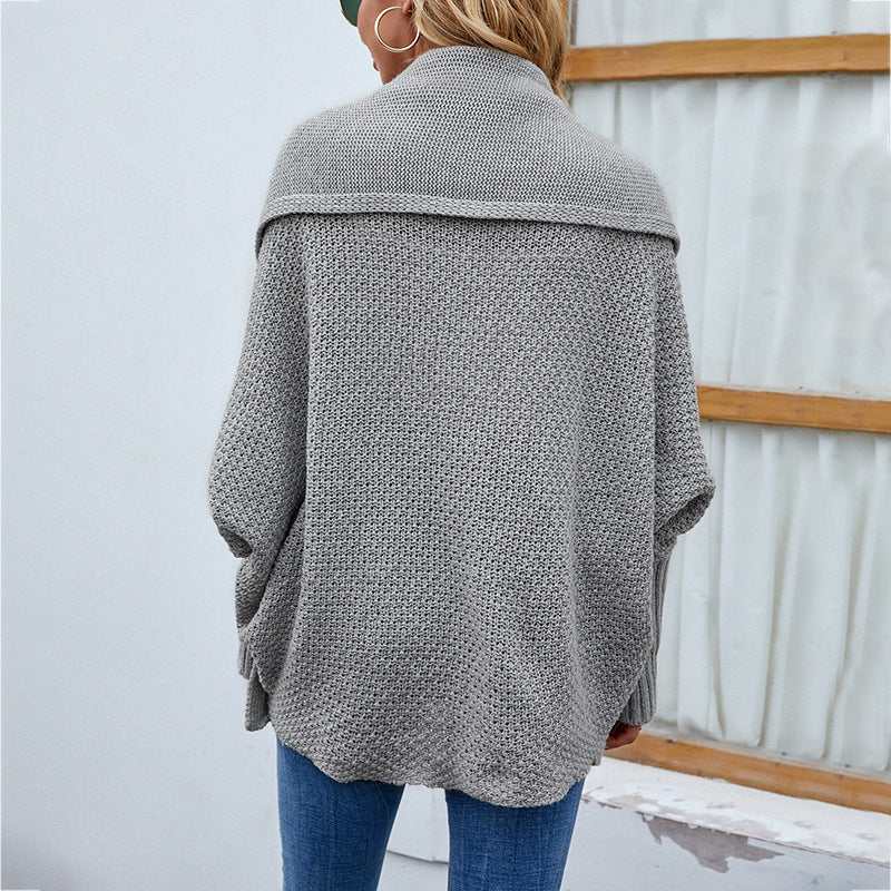 Cardigans Kniting Plain Bat Long Sleeves for Women