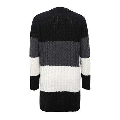 Cardigans Kniting Bicolor Stripes Twist for Women