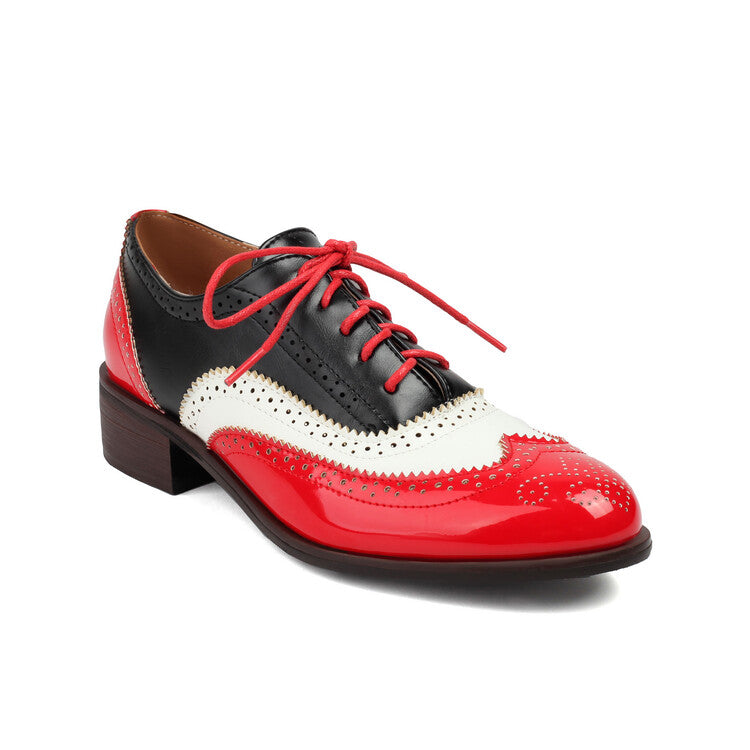 Women's Brogue Low Heel Oxford Shoes