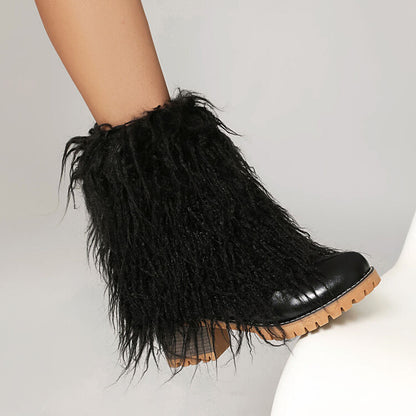 Women's Tassel Round Toe Platform Short Boots