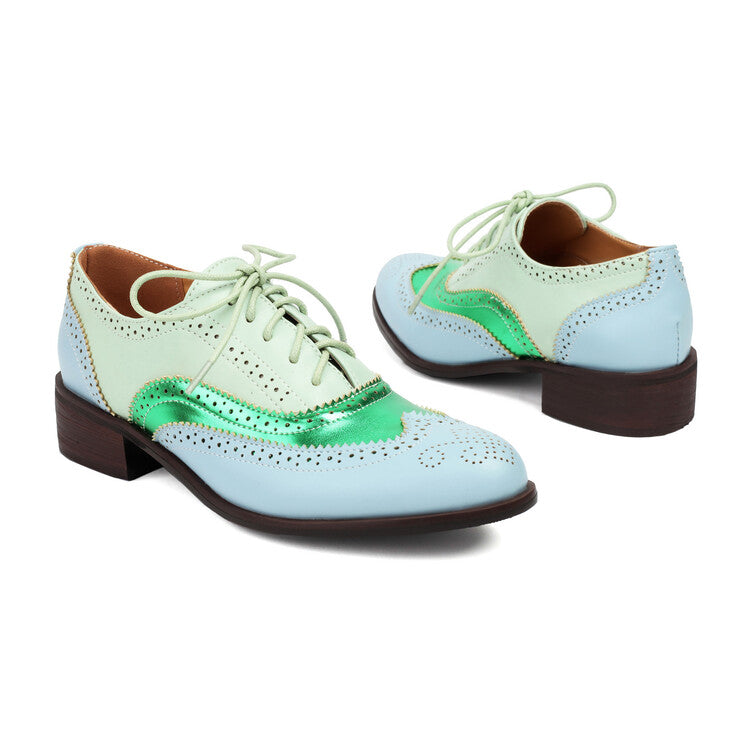 Women's Brogue Low Heel Oxford Shoes