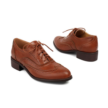 Women's Brogue Low Heel Oxford Shoes