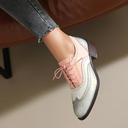 Women's Brogue Low Heel Oxford Shoes