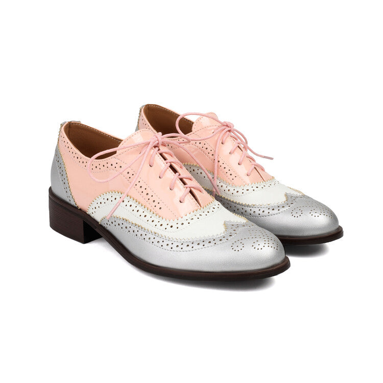 Women's Brogue Low Heel Oxford Shoes