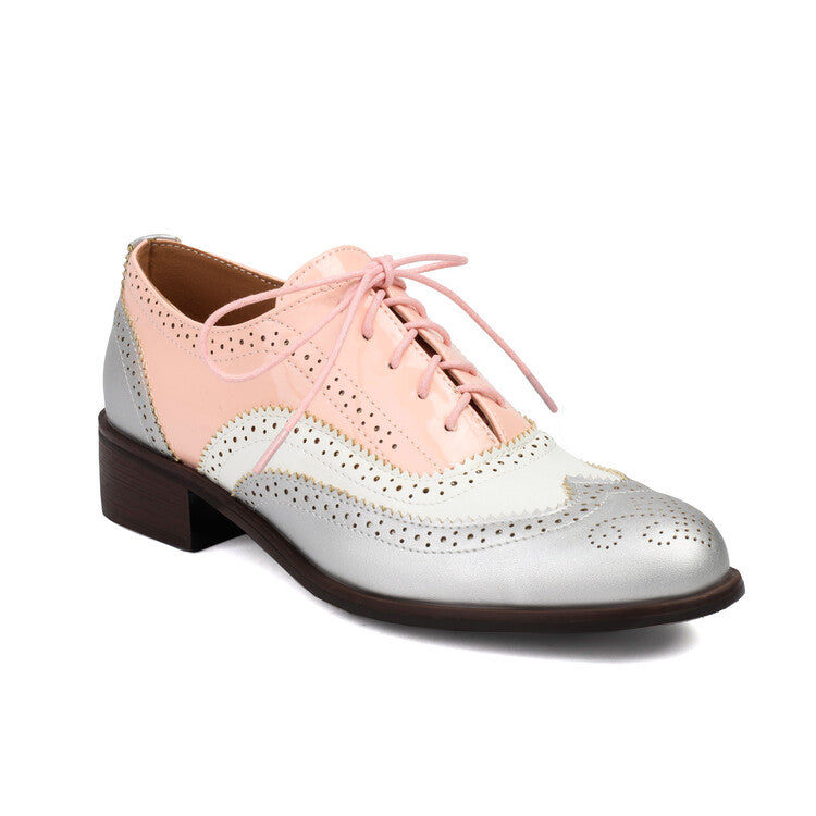 Women's Brogue Low Heel Oxford Shoes