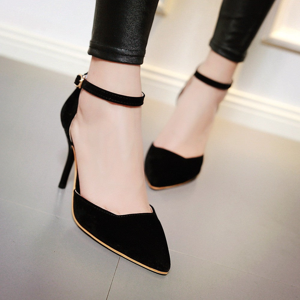 Pointed Toe Sandals Women Pumps Spike Stiletto High-heeled Shoes Woman