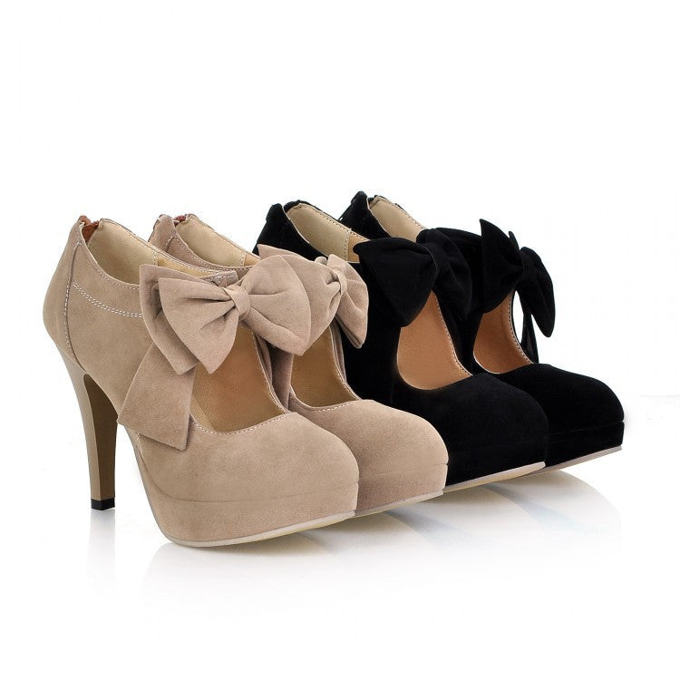 Bow High Heels Platform Pumps Women Shoes 1984