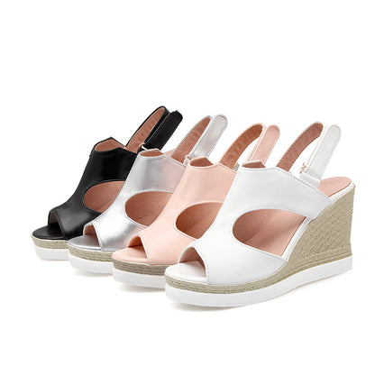 Women Buckle Wedges Sandals Platform High-heeled Shoes