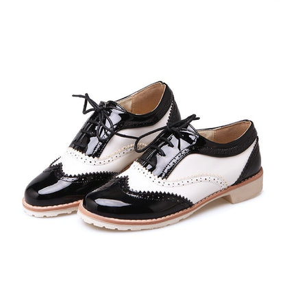 Retro Lace Up Women Flats Oxfords Shoes 5675