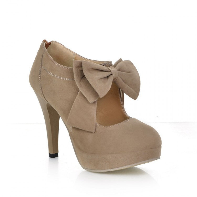 Bow High Heels Platform Pumps Women Shoes 1984