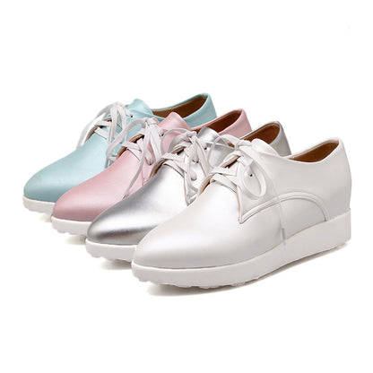 Pointed Toe Women Wedges Lace Up Platform Jelly Shoes Woman