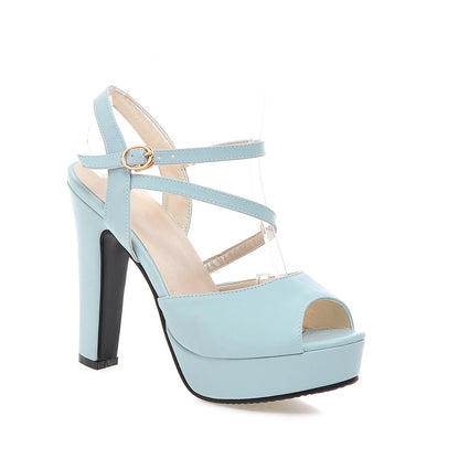 Women Sandals Pumps Platform Peep Toes High-heeled Shoes