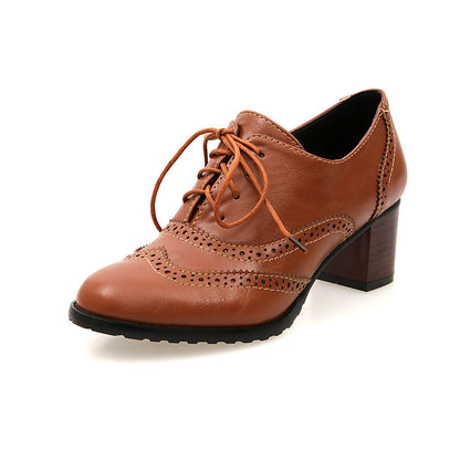 Lace Up Oxfords Women Pumps Lace Up High Heels Shoes Woman