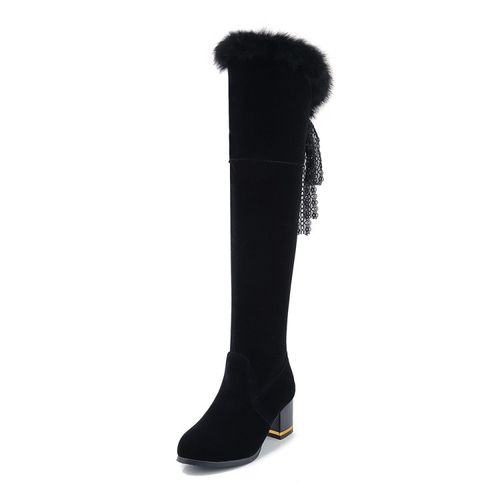Women Fur High Heels Tall Boots