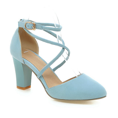 Round Toe Summer Sandals Pumps High-heeled Shoes Woman